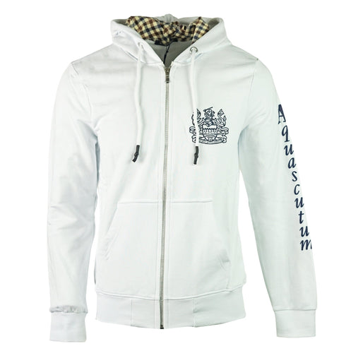 Aquascutum Waterfield Logo White Zip Hoodie